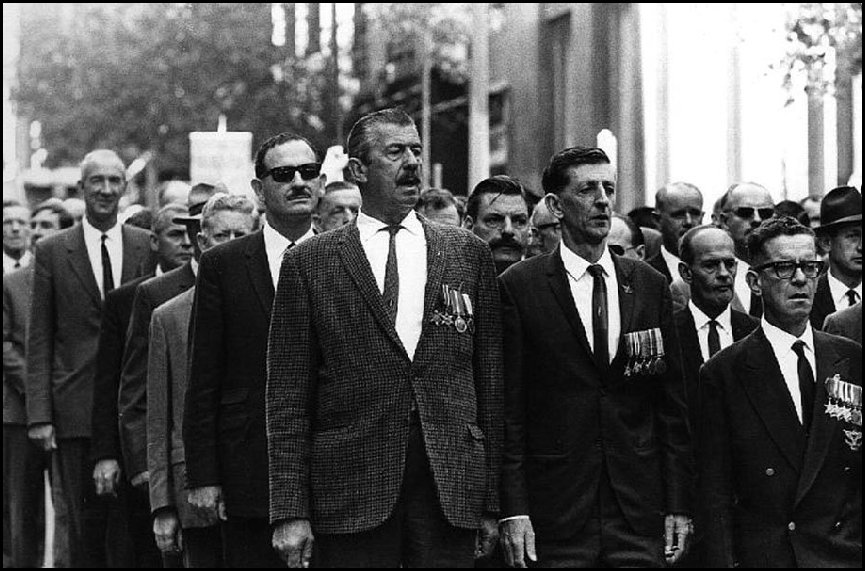 Chips Rafferty - Marching in Anzac Day parade 1968