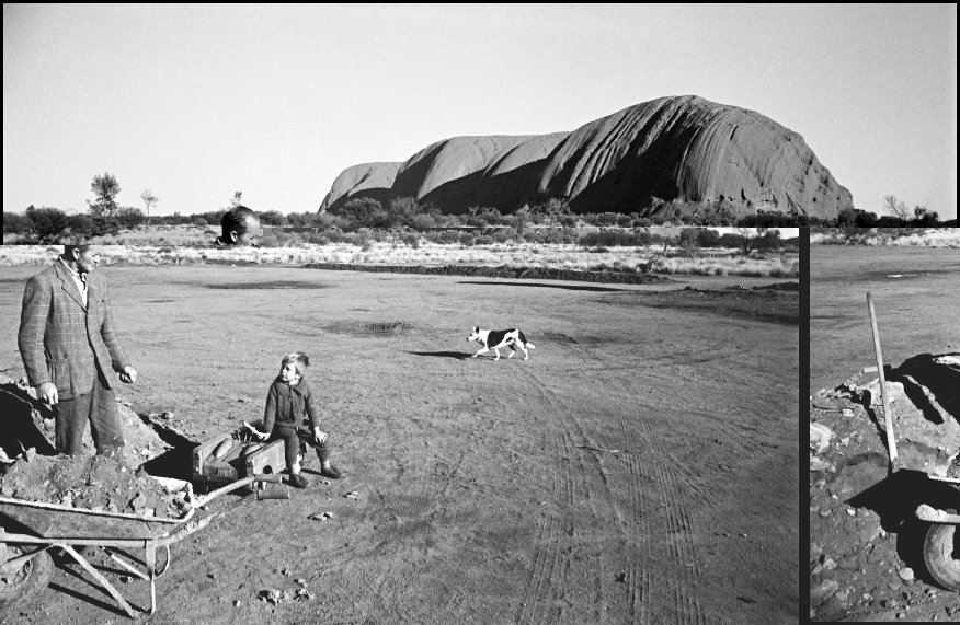 Father and son at Ulura - 1969