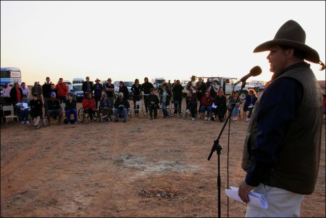 Shane Kemp - Chairman Dieri Aboriginal Corporation at Dawn at Frome Creek, Marree