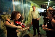 Alice Ansara, Director Martha Ansara and Director of Photography Tom Cowan on set of "Betty and Joe"