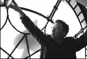 Author Garth Nix photographed in GPO clock Martin Place Sydney - 2002