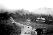 US Anti-nuclear activist and Vietnam War veteran Col. David Hackworth (1939 - 2005) on his farm at Uki Australia c.1986