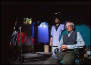 Dramatist and novelist Alex Buzo 1944 - 2006 on Shellcove Road set in 1989 with cast members (left to right) David Downer and Kirrily Nolan